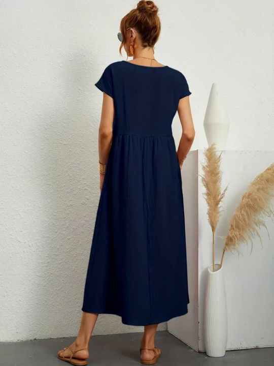 Kirsten | Sommerkleid aus Baumwoll-Leinen-Mix mit entspannter Passform