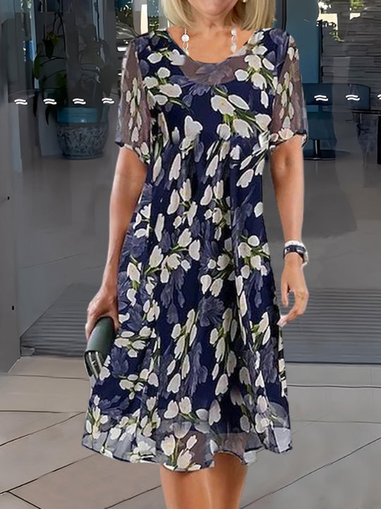 Marina | Doppeltes Tunika-Kleid mit floralem Print