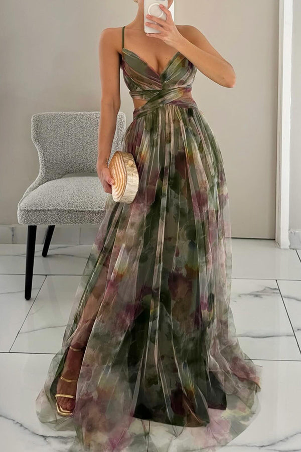 Xenia | Fließendes Maxikleid mit zartem Blumenmuster