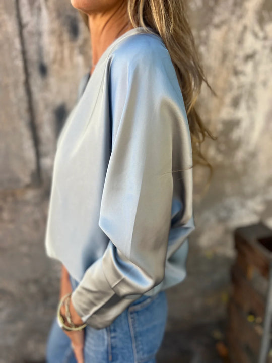 Gerda | Satinbluse mit elastischem Bund