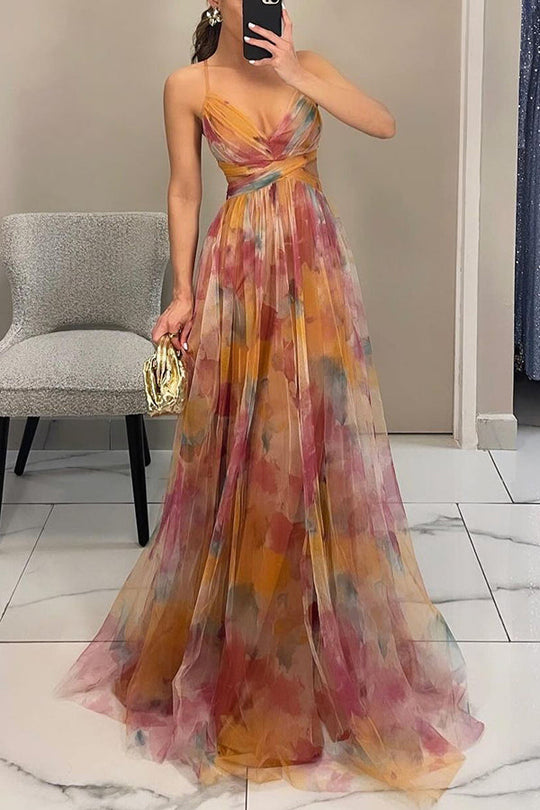Xenia | Fließendes Maxikleid mit zartem Blumenmuster