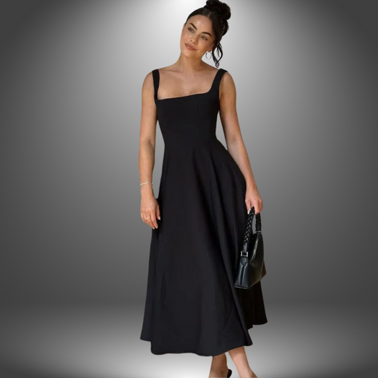 Elena | Langes Damenkleid mit klarem Schnitt