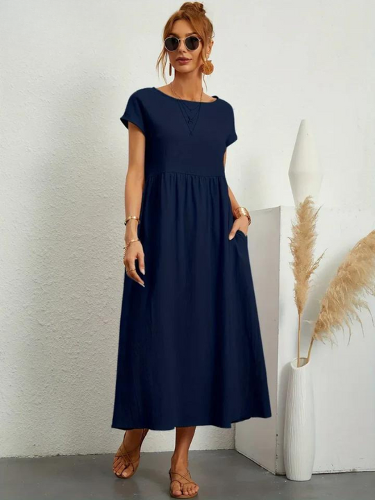 Kirsten | Sommerkleid aus Baumwoll-Leinen-Mix mit entspannter Passform