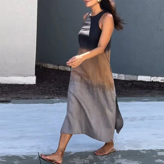 Yvonne | Ärmelloses Ombre-Sommerkleid mit modernem Stil