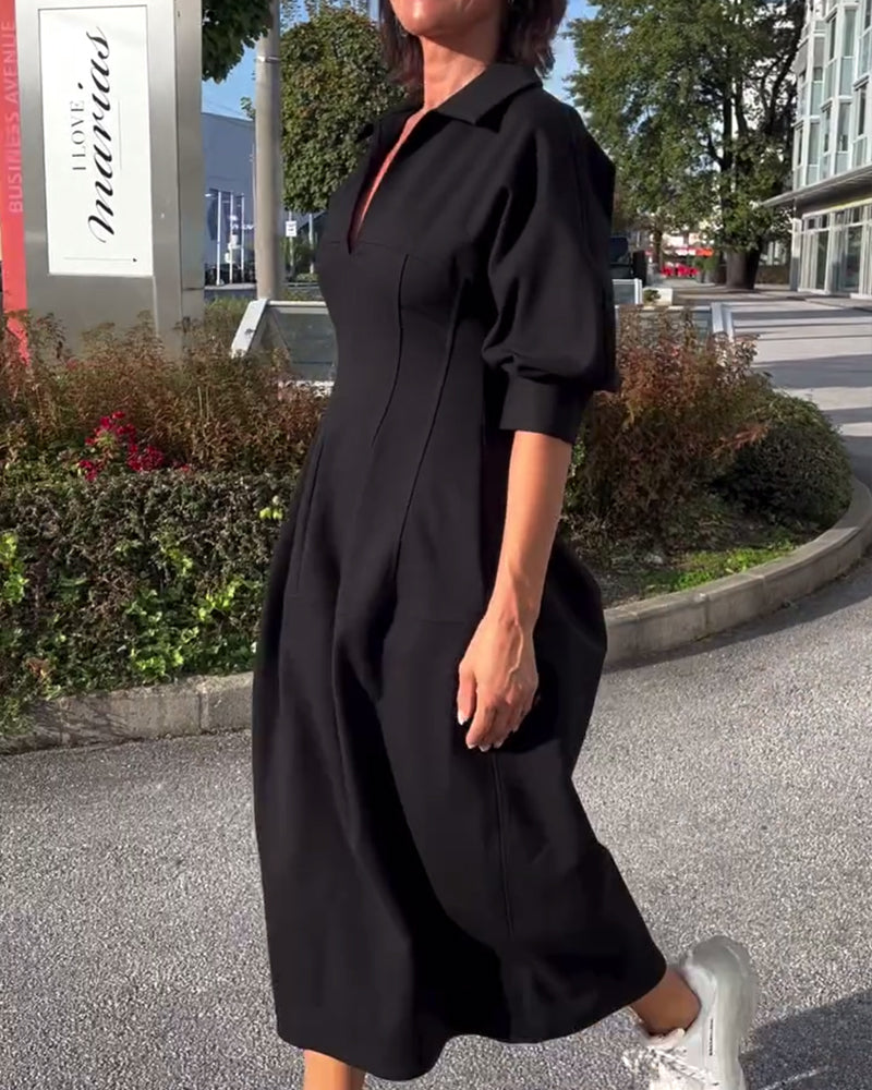 Otilia | Langes Kleid mit fließendem Schnitt