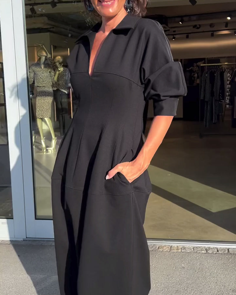 Otilia | Langes Kleid mit fließendem Schnitt
