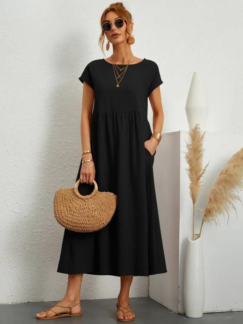 Kirsten | Sommerkleid aus Baumwoll-Leinen-Mix mit entspannter Passform