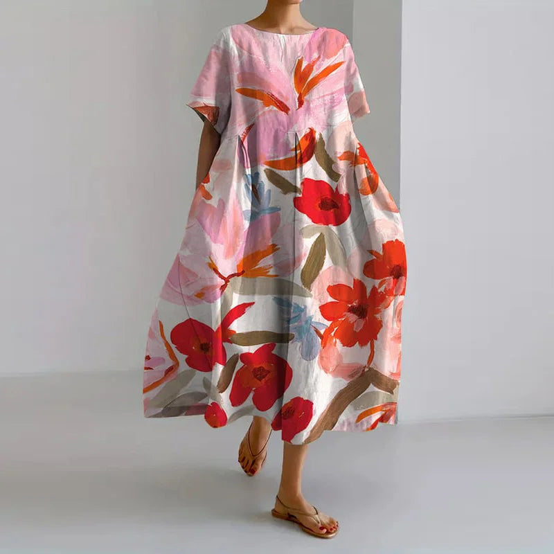 Elvika | Fließendes Sommerkleid mit Blumendesign