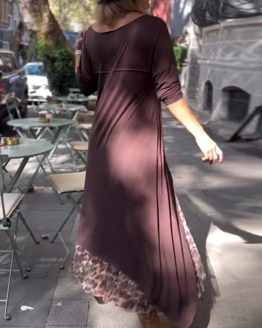 Bettina | Asymmetrisches Kleid mit Leoparden-Tüllrock
