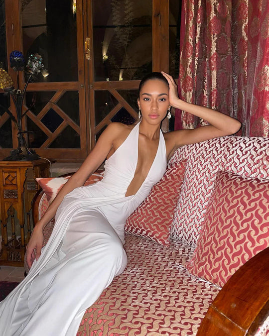 Imke | Fließendes Maxikleid mit verstellbarem Dekolleté