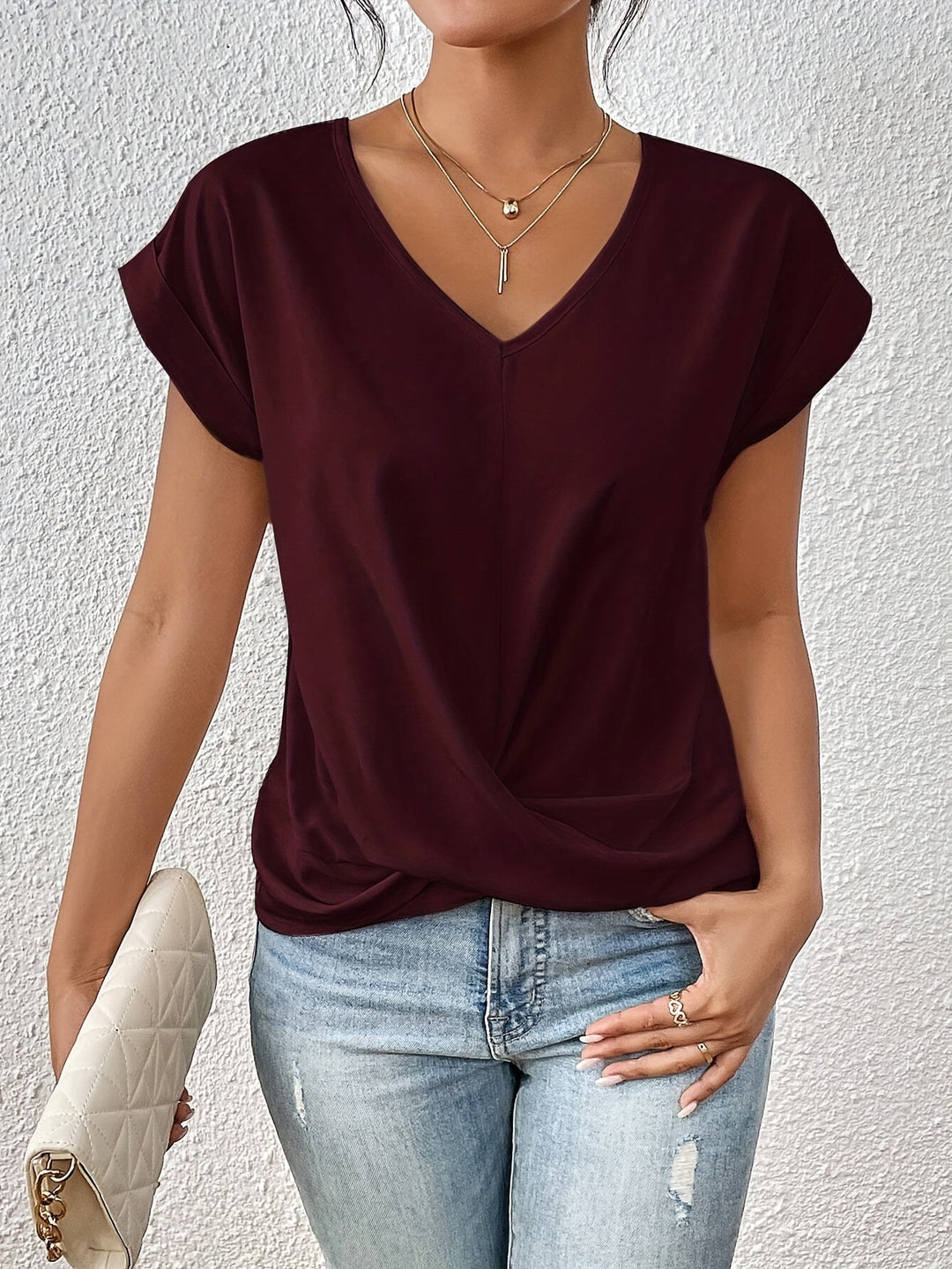 Cleo | Bequemes T-Shirt mit Sweetheart-Ausschnitt für den Alltag