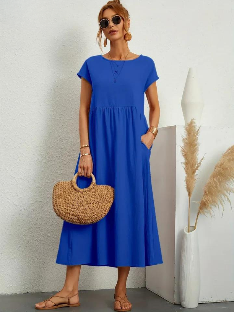 Kirsten | Sommerkleid aus Baumwoll-Leinen-Mix mit entspannter Passform