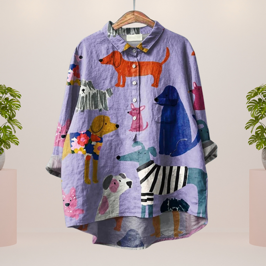 Freya | Trendiges Shirt mit modischem Kunstprint