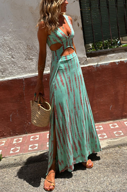 Chloe | Sommerkleid mit elastischer Passform und Tie-Dye-Look