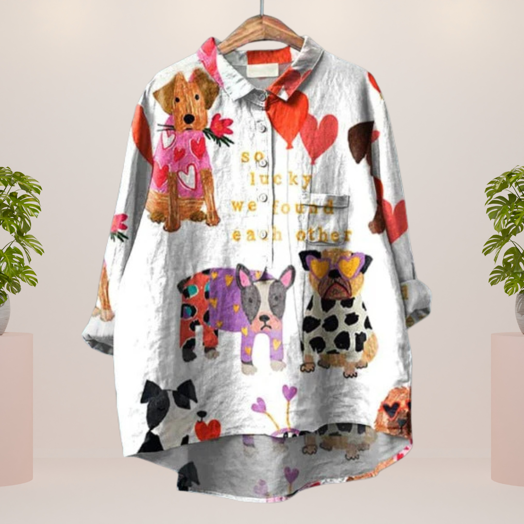 Freya | Trendiges Shirt mit modischem Kunstprint