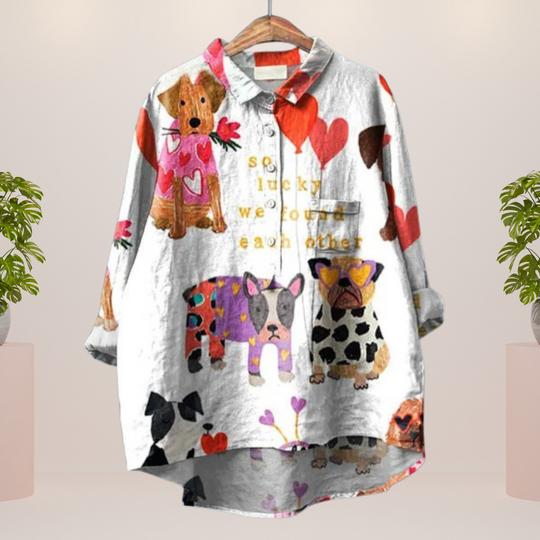 Freya | Trendiges Shirt mit modischem Kunstprint