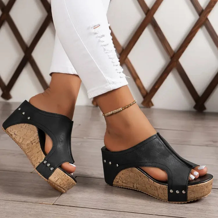Verena | Elegante orthopädische Sandalen mit Keilabsatz für entspannten Gehkomfort