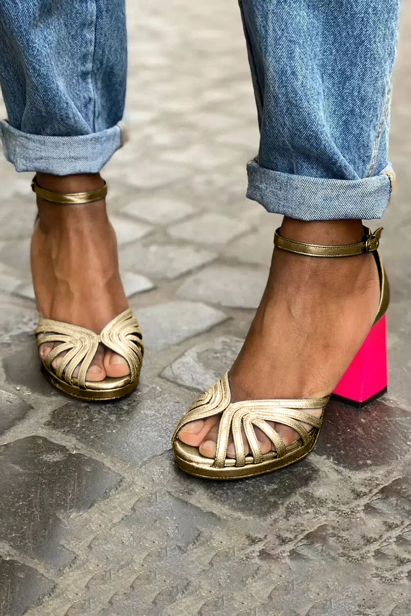 Juliane | Elegante Riemchen-Sandalen mit Blockabsatz