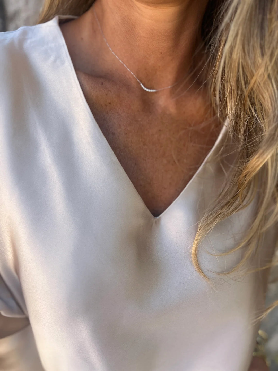 Gerda | Satinbluse mit elastischem Bund