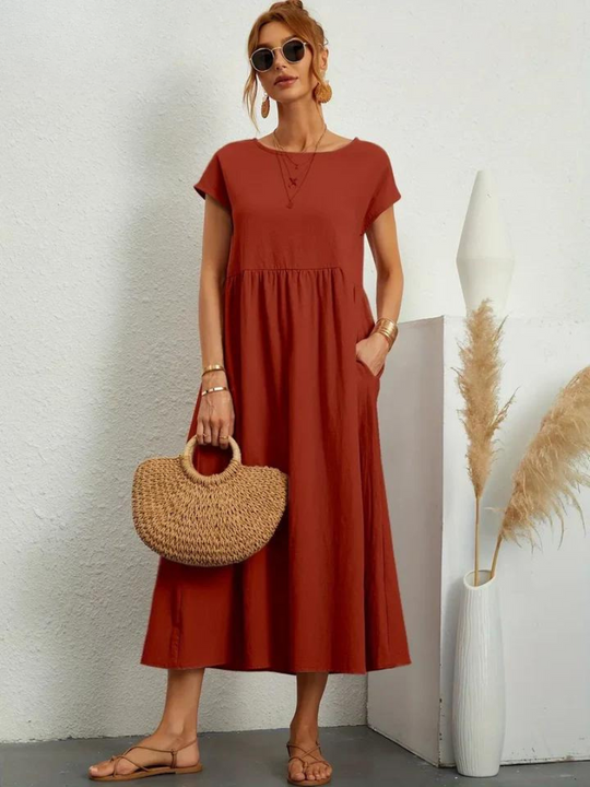 Kirsten | Sommerkleid aus Baumwoll-Leinen-Mix mit entspannter Passform