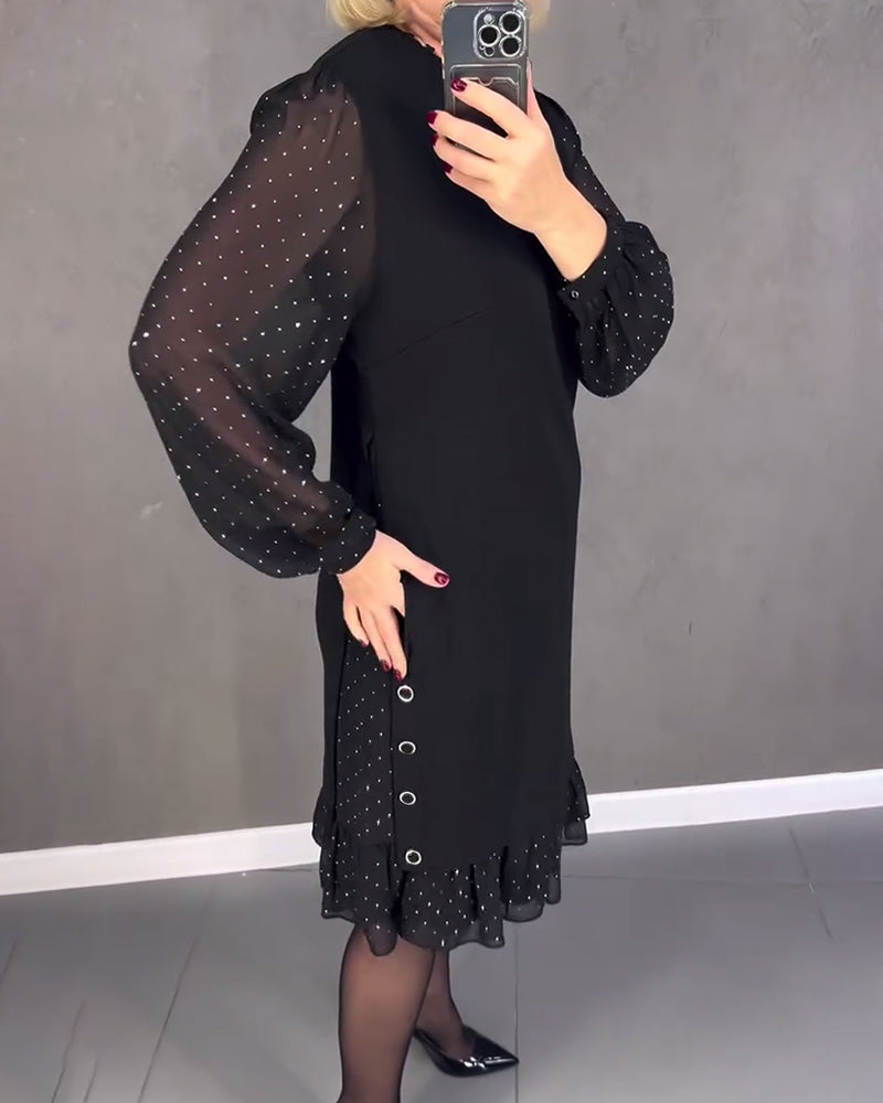 Lara | Feminines Kleid mit Tupfenärmeln für besondere Anlässe