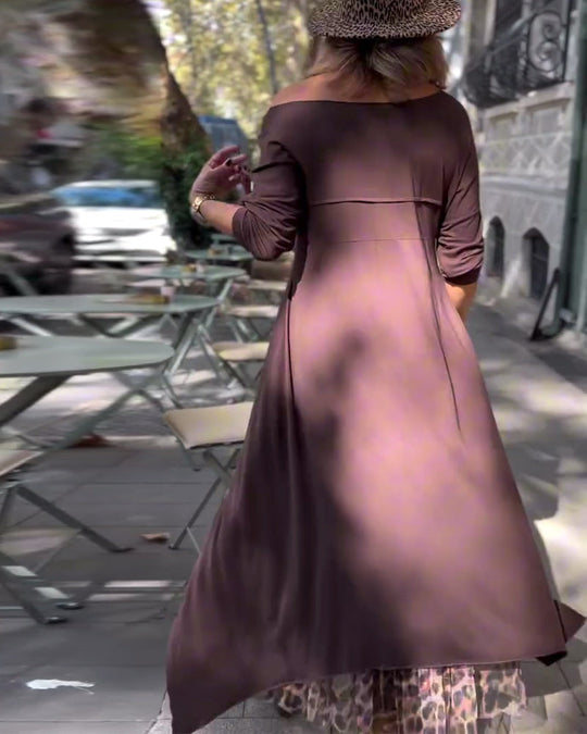 Bettina | Asymmetrisches Kleid mit Leoparden-Tüllrock