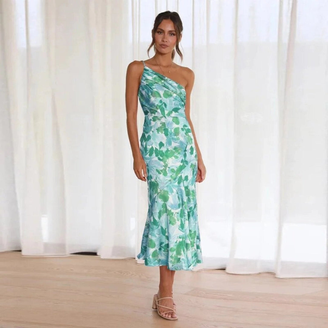 Sienna | Asymmetrisches Maxikleid mit floralem Muster für einen eleganten Look
