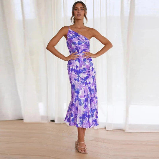 Sienna | Asymmetrisches Maxikleid mit floralem Muster für einen eleganten Look