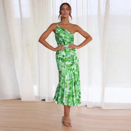 Sienna | Asymmetrisches Maxikleid mit floralem Muster für einen eleganten Look