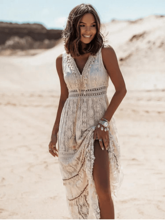 Amelie | Boho-Midikleid mit lockerer Passform und stilvollen Details