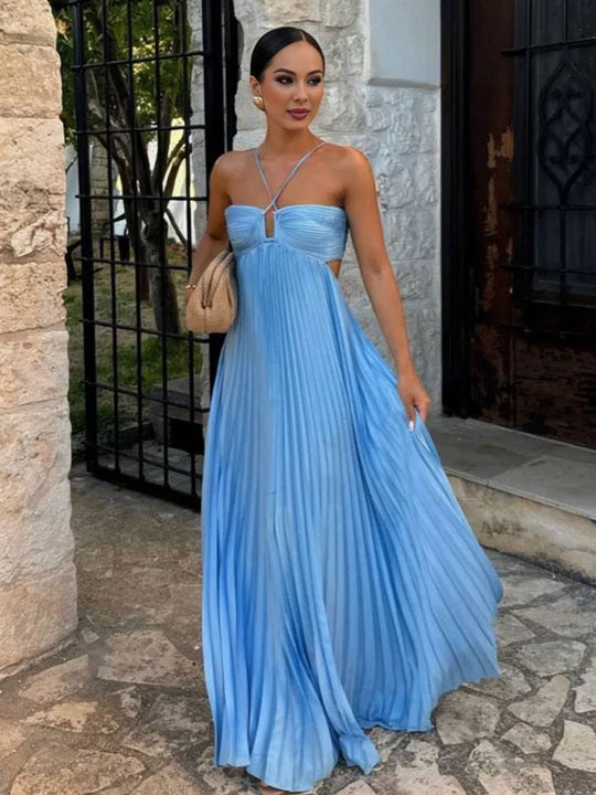 Liane | Ärmelloses Plissee-Kleid mit elegantem Rückendetail