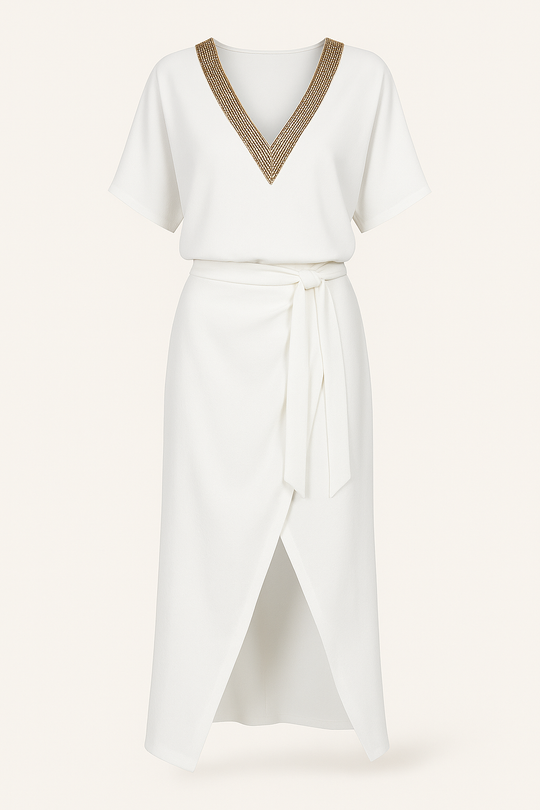 Alina | Elegantes Sommerkleid mit femininer Wickeloptik