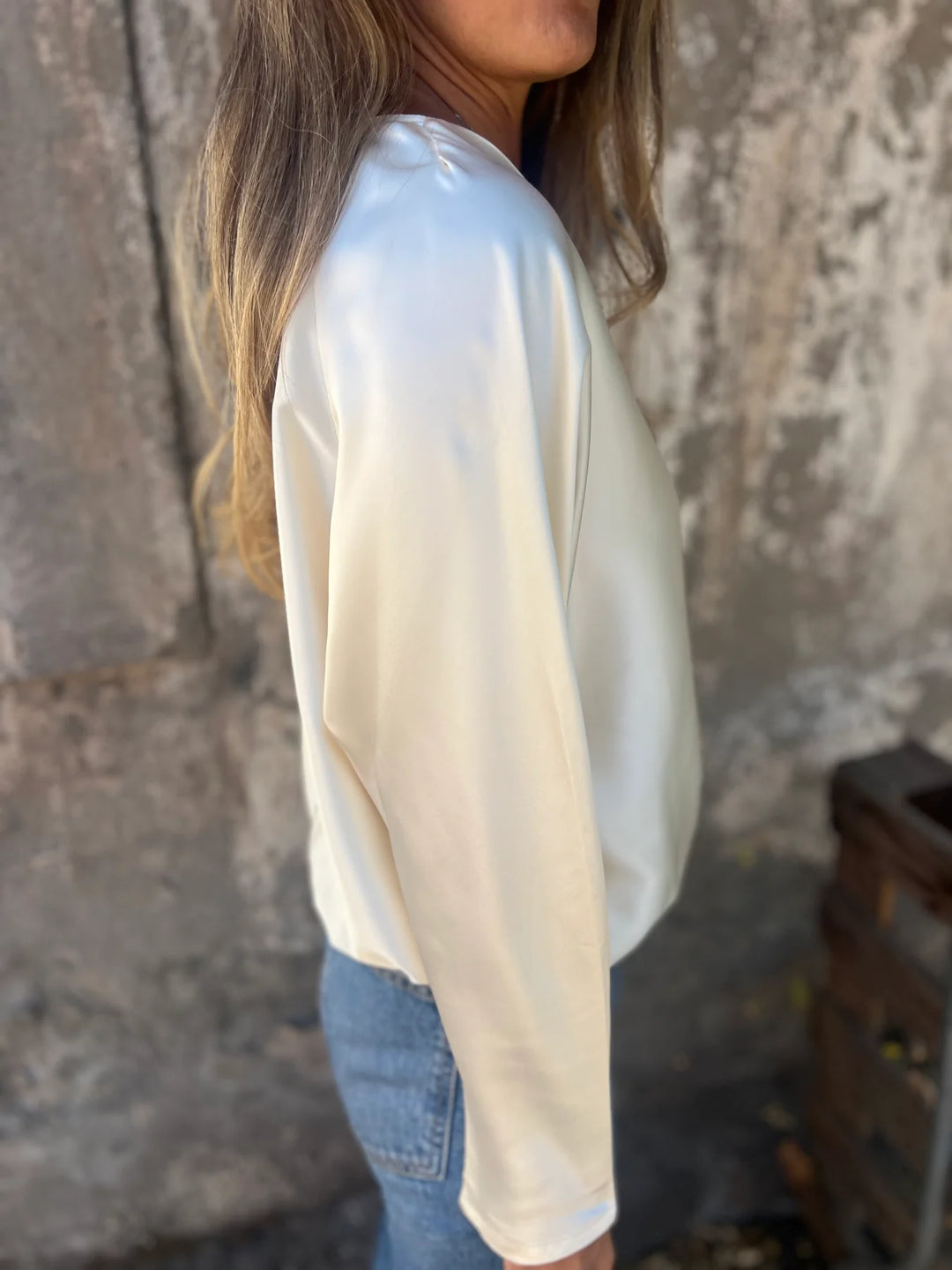 Gerda | Satinbluse mit elastischem Bund