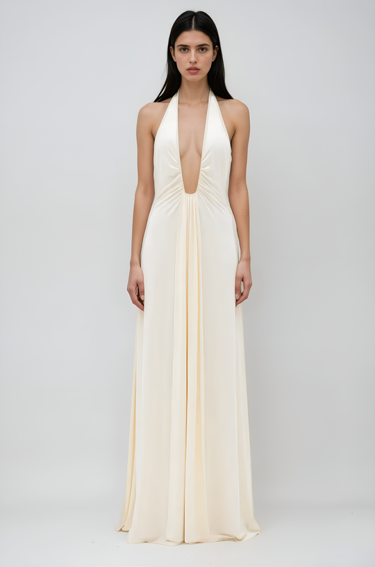 Imke | Fließendes Maxikleid mit verstellbarem Dekolleté