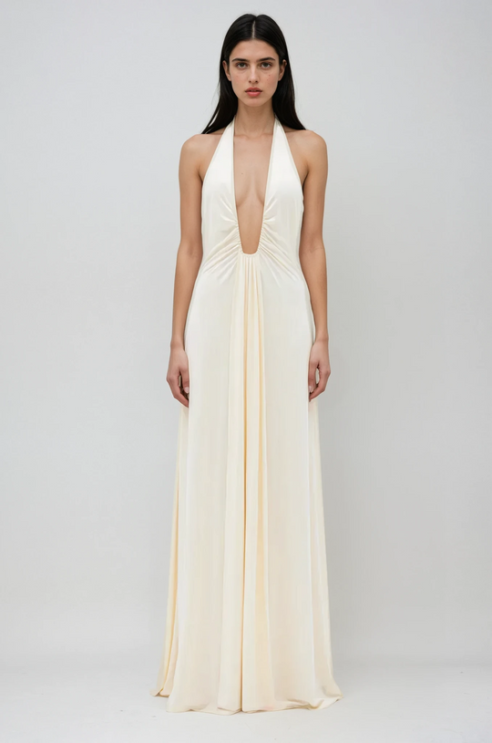 Imke | Fließendes Maxikleid mit verstellbarem Dekolleté