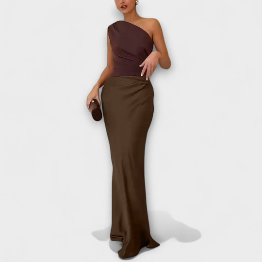 Britta | Elegantes One-Shoulder-Faltenkleid für besondere Anlässe