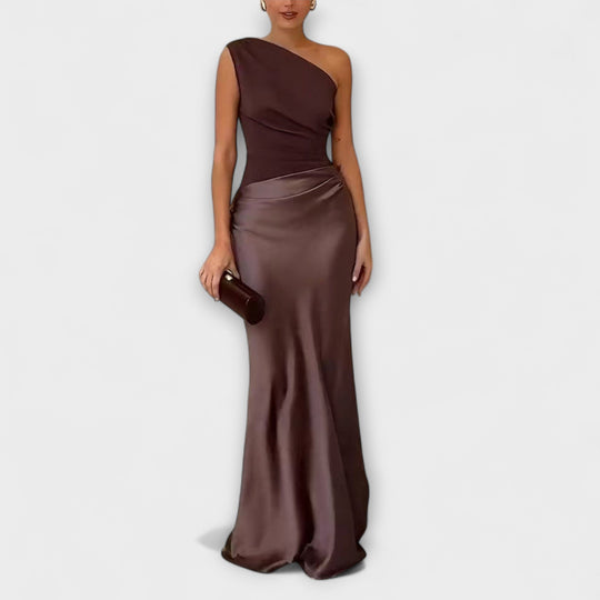 Britta | Elegantes One-Shoulder-Faltenkleid für besondere Anlässe