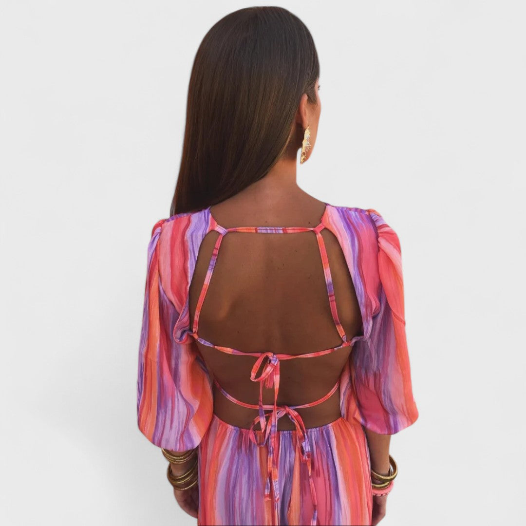 Gerda | Elegantes Maxikleid mit Cut-Out-Details