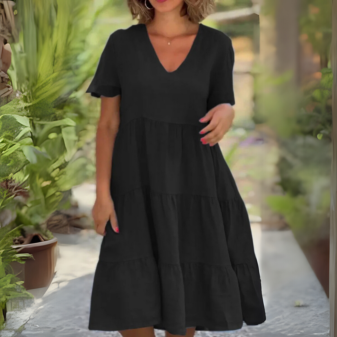 Charlotte | Leichtes Kleid mit V-Ausschnitt und eleganter Silhouette