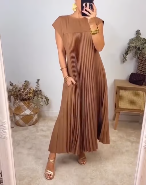 Jolijn | Locker fallendes Kleid mit Taschen & Faltenstruktur