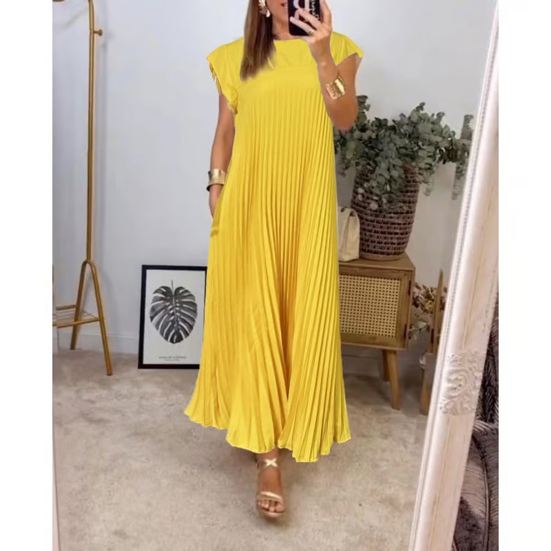 Jolijn | Locker fallendes Kleid mit Taschen & Faltenstruktur