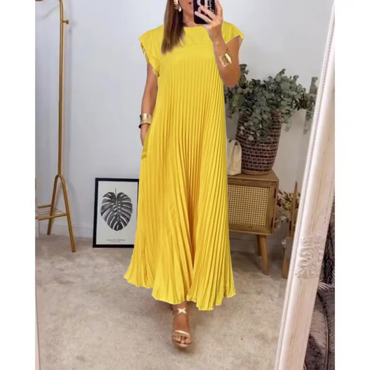 Jolijn | Locker fallendes Kleid mit Taschen & Faltenstruktur