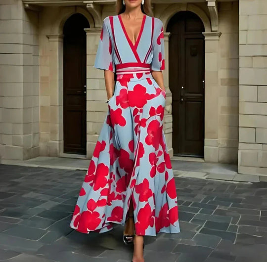 Elise | Elegantes Wickelkleid mit floralem Muster