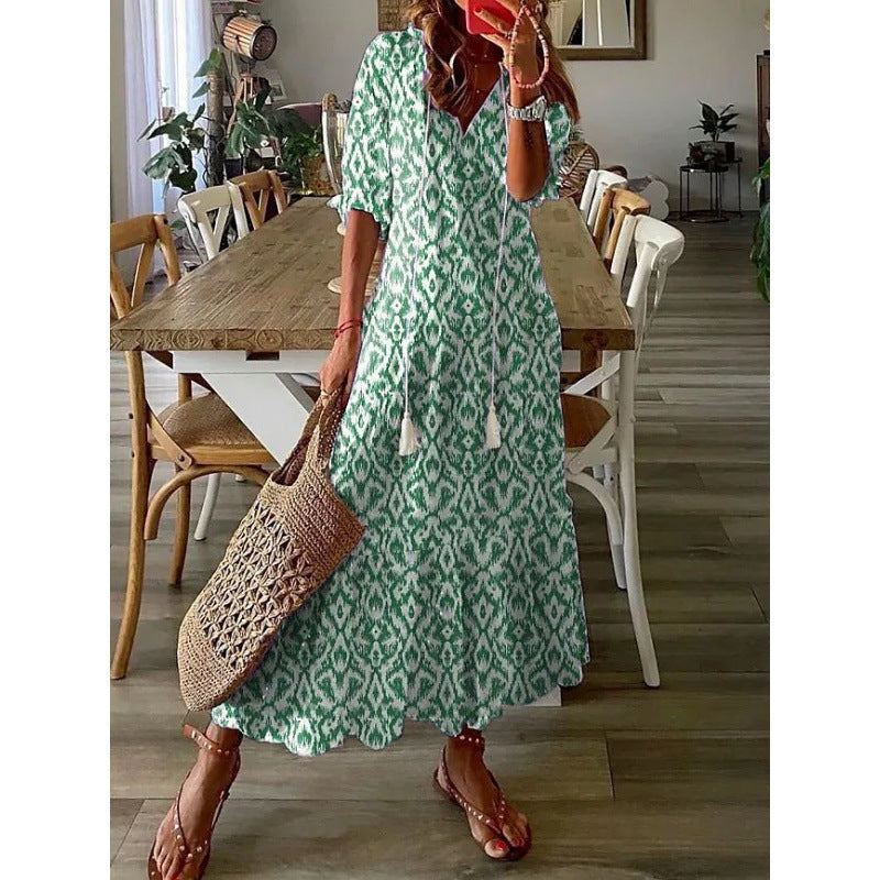 Carla | Luftiges Maxikleid mit lebhaftem Sommermuster