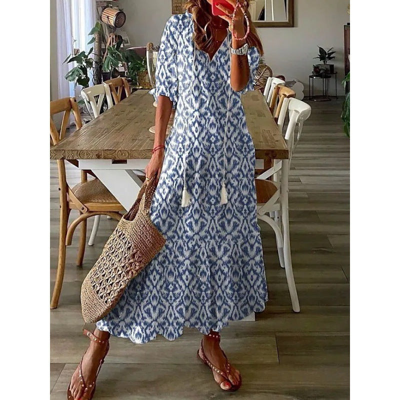 Carla | Luftiges Maxikleid mit lebhaftem Sommermuster