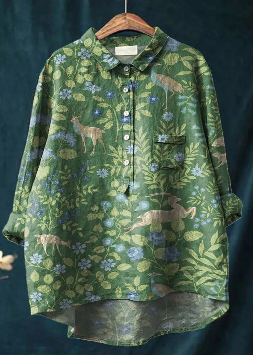 Elise | Klassisches Blumenshirt im Chemisier-Stil