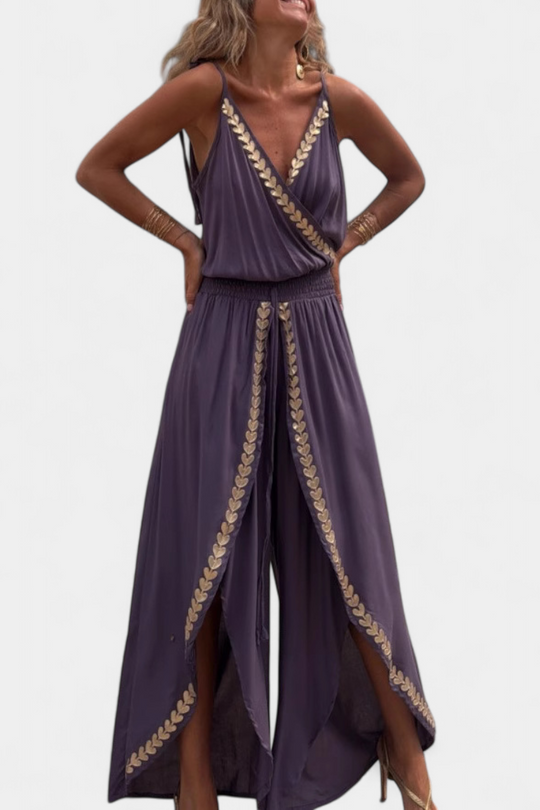 Donatila | Luftiger Jumpsuit mit goldenen Details