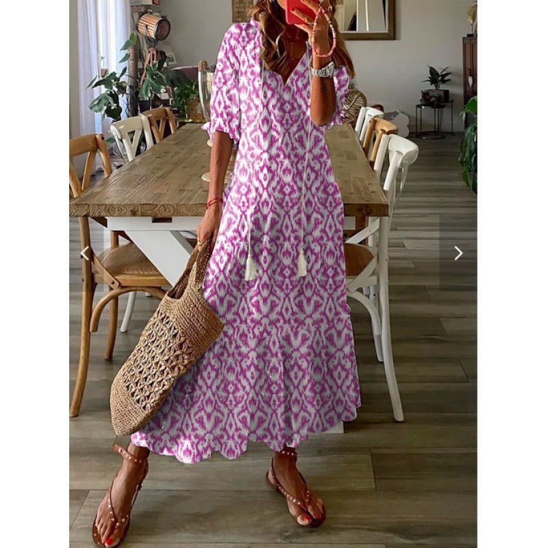 Carla | Luftiges Maxikleid mit lebhaftem Sommermuster