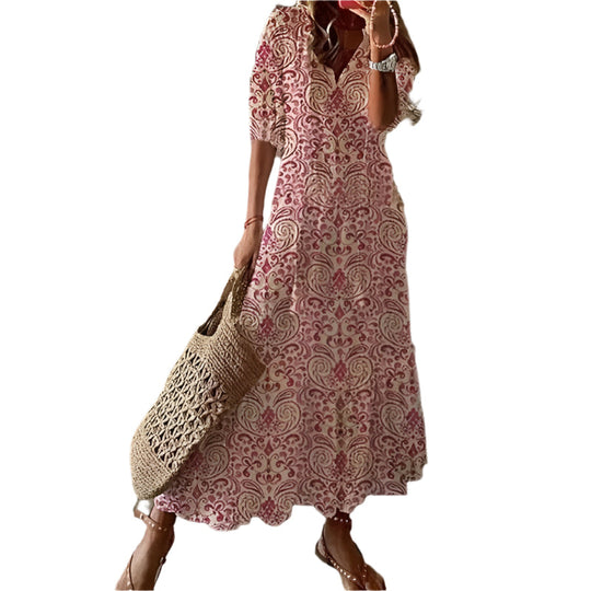 Carla | Luftiges Maxikleid mit lebhaftem Sommermuster