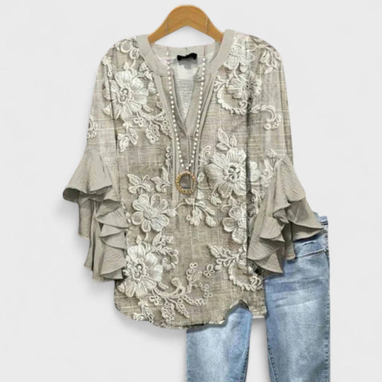 Sandra | Bluse mit eleganten Blumen